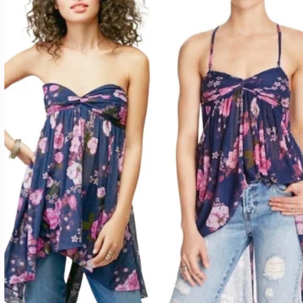 Free People criss cross back tunic top size small